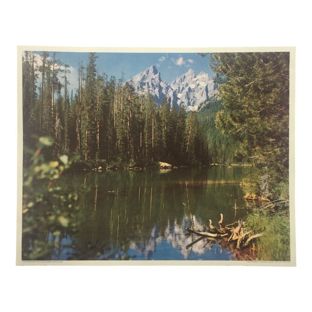 Vintage Harrison R. Crandall Grand Tetons Print